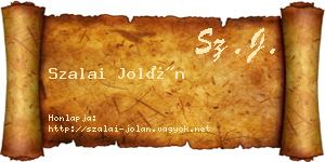 Szalai Jolán névjegykártya