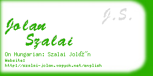 jolan szalai business card